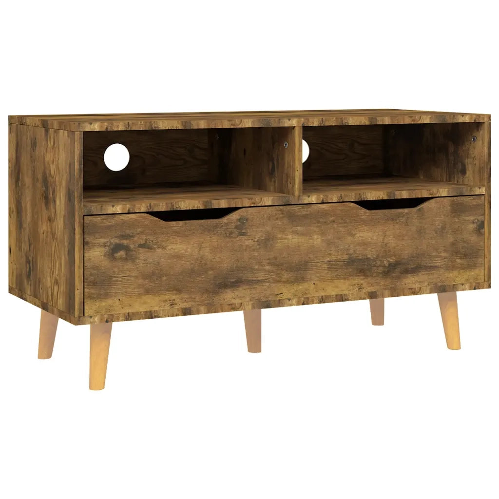 Mobile Porta TV Rovere Fumo 90x40x48,5 cm Legno Multistrato 326785
