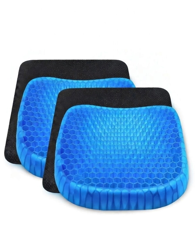 Set 2 Pezzi Cuscino Gel per Sedute Prolungate 37x30x4 cm Ergonomico