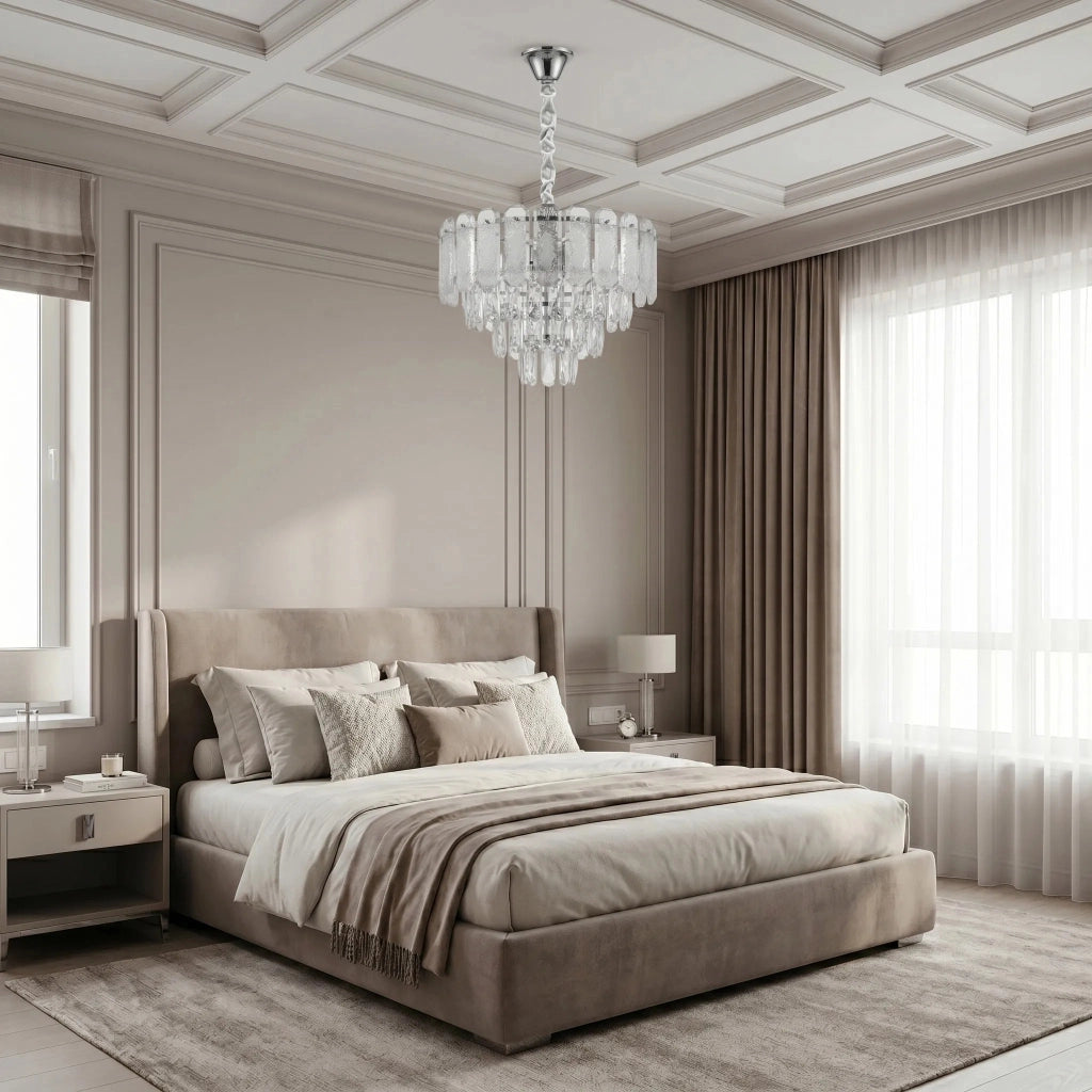 Lampada A Sospensione In Cristallo Swe087-cp 40cm Chrome