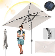 Parasole da giardino - 200x300 cm - Parasole - Giardino - con LED - UPF 50+ - 30° Rotante - Impermeabile - Parasole da balcone - Parasole a vento - Beige