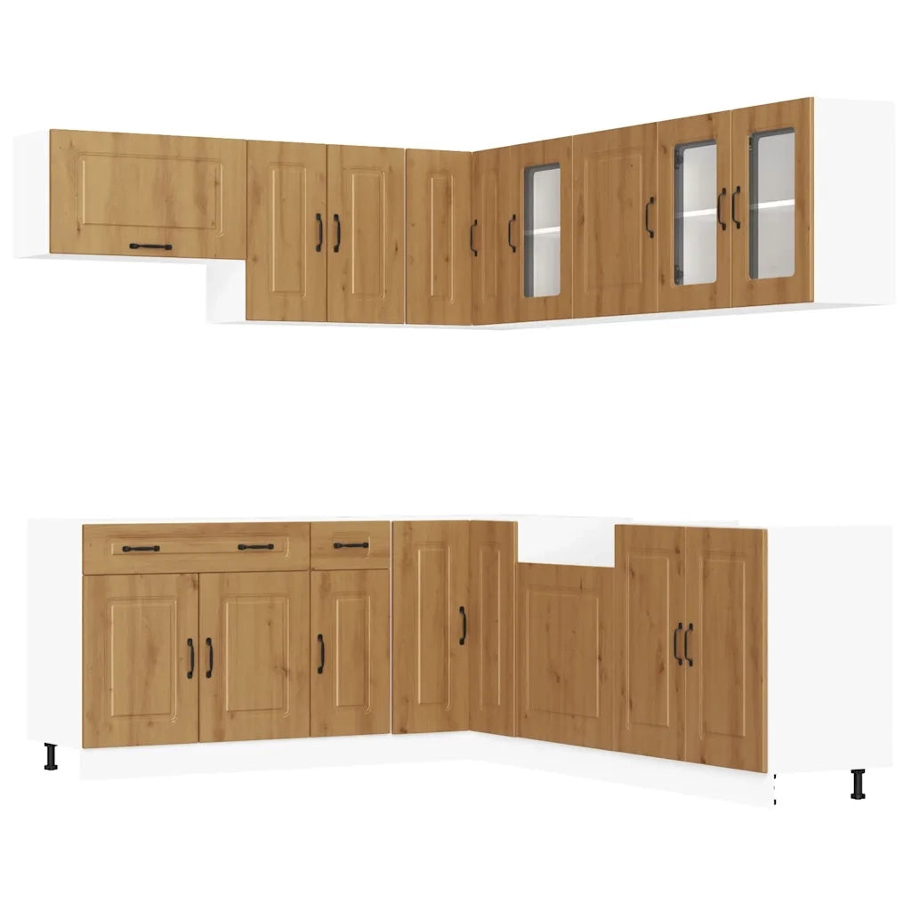Set Mobili da Cucina 11 pz Kalmar Rovere Artigianale Truciolato 3314920