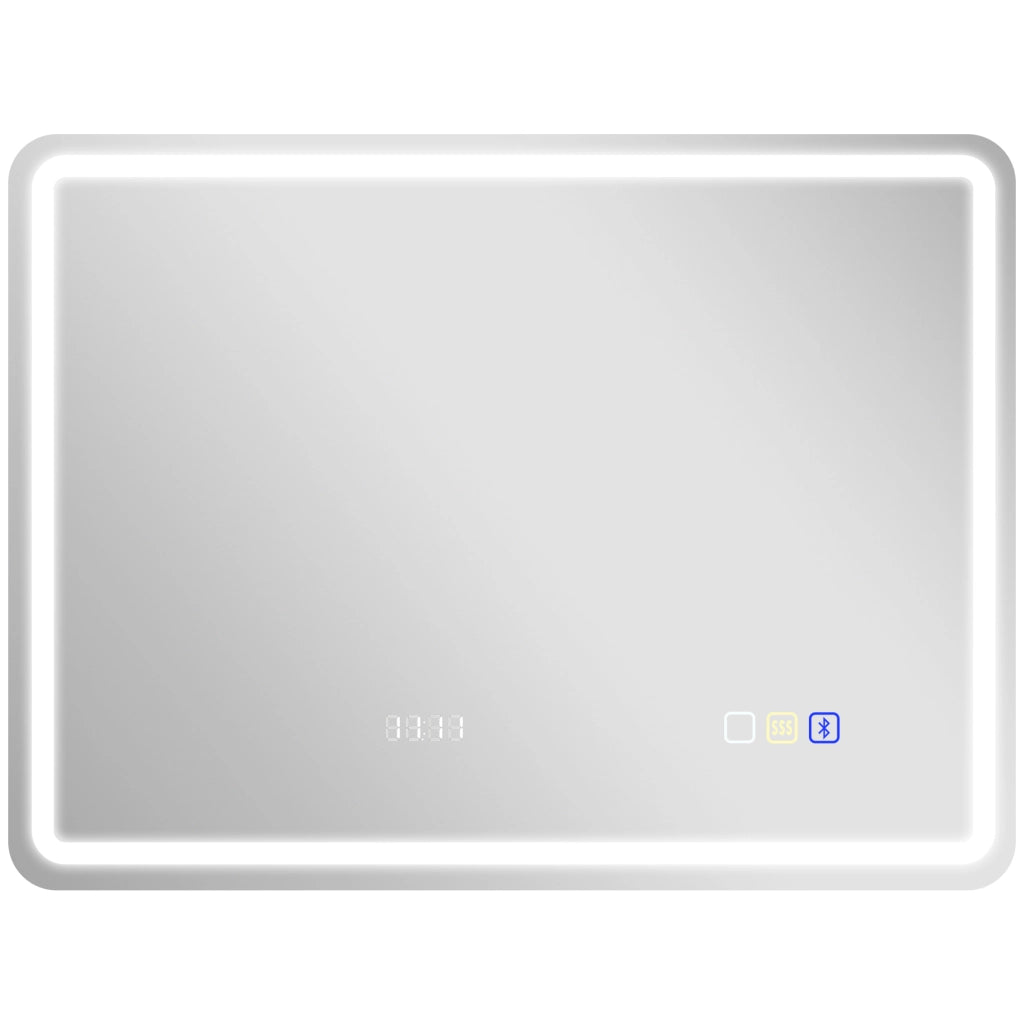 Specchio da Bagno con Luce LED e Bluetooth ¨C Minimal ¨C Bianco 80x60 cm