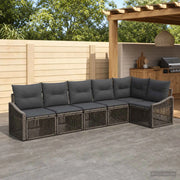 Set Divano da Giardino 6 pz Grigio polyrattan 3436010