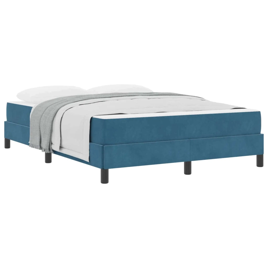 Letto matrimoniale | Letto per adulti | Letto a molle con materasso Blu Scuro 140 x 190 cm Tessuto
