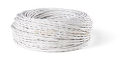 Rolla 50 mt cavo elettrico a treccia 3x0,75 mm rivestito in tessuto bianca