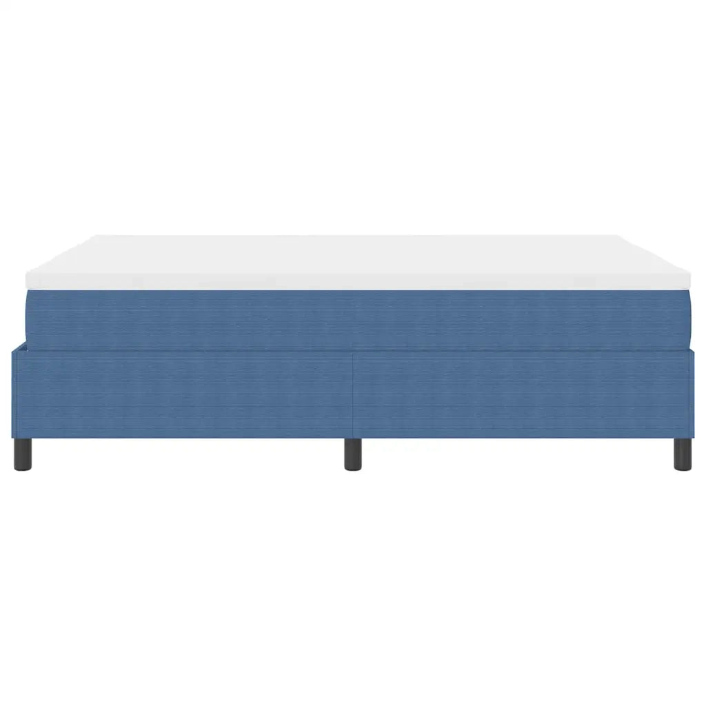 Letto a molle Blu e Bianco 160 x 200 cm Tessuto in Cords 3337475