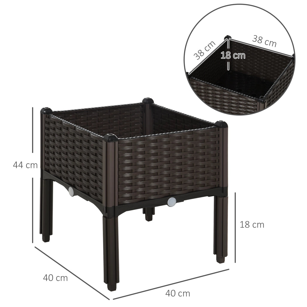 Vaso per piante ¨C Minimal ¨C Rattan effetto legno, marrone, 40x40x44 cm