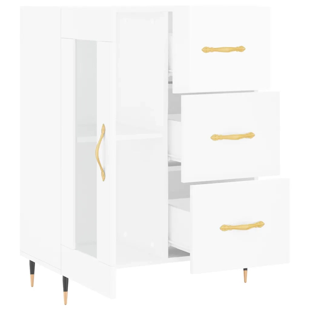Credenza 69,5x34x90 cm in Legno Multistrato Bianco Lucido 828022