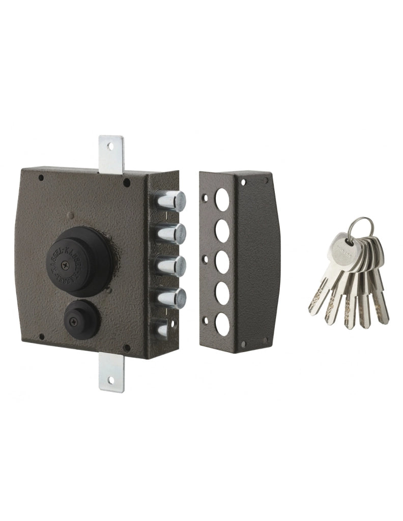 Serratura triplice 3 punti con pomolo 154 x 140 mm, destra, 5 chiavi – THIRARD