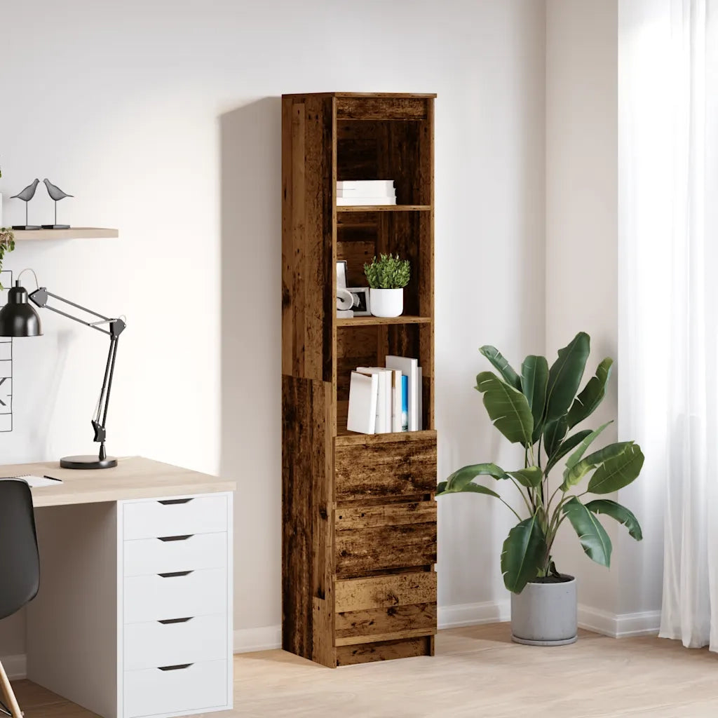 Credenza-Buffet-Armadio da cucina Legno Antico 37,5x35x180 cm in Truciolato 168719
