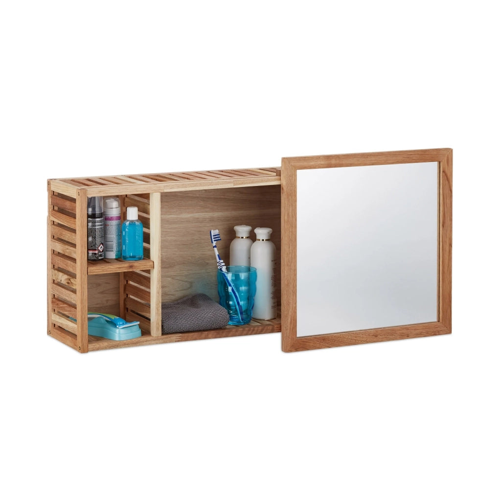 Mensola da parete con specchio scorrevole mobiletto da bagno stile design 80 x 30 x m 3213108
