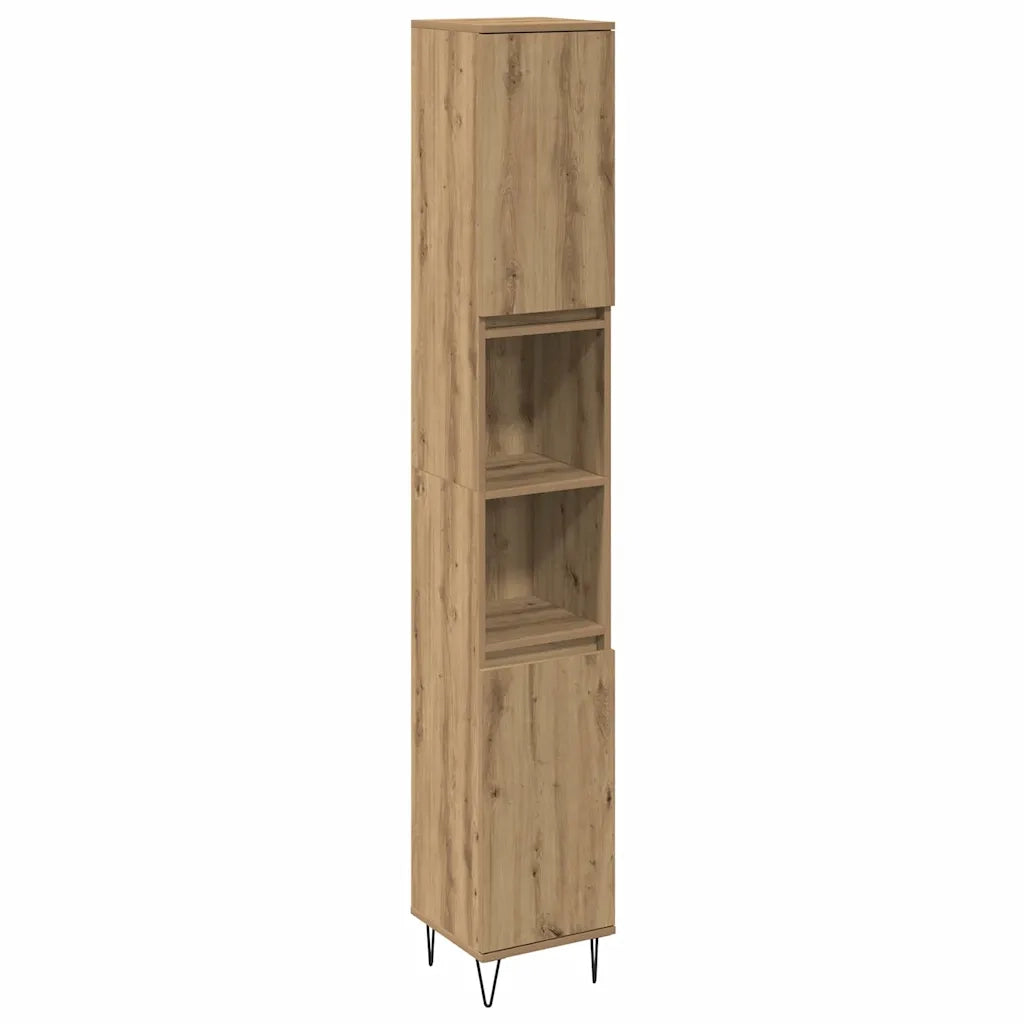 Set di mobili per il bagno con porta 3 pcs Rovere artigianale