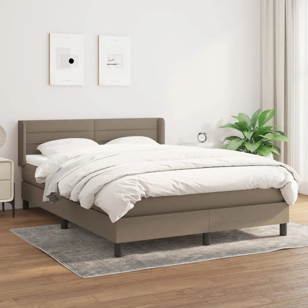 Giroletto a Molle con Materasso Tortora 140x200 cm in Tessuto 3129797
