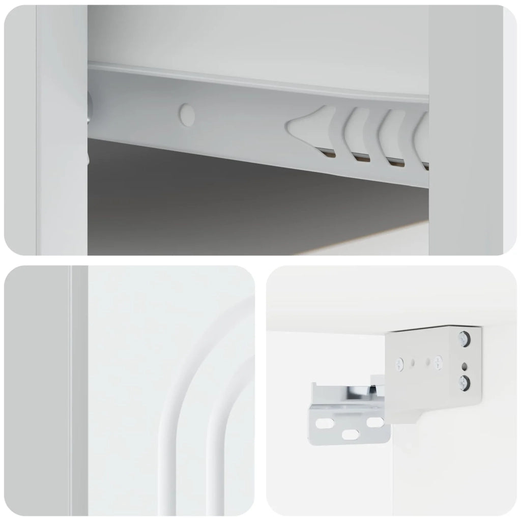 Set di 2 Comodini | Armadio da Notte | Mobiletto da notte a muro Bianco 49 x 34,5 x 20 cm