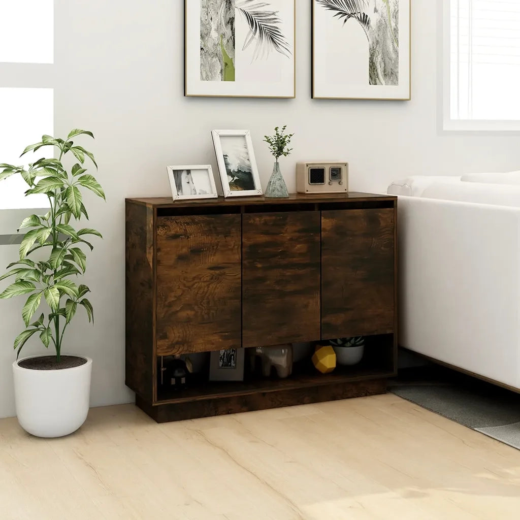 Credenza-Buffet-Armadio da cucina Rovere Fumo 97x31x75 cm in Truciolato