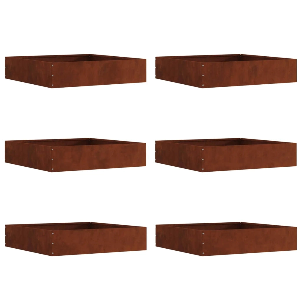 Bordura per Prato 6 pcs Ruggine 60 x 60 x 13 cm 874743