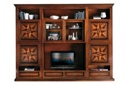 Parete attrezzata porta tv in legno tinta noce l.306 p.43 h.236 - Mobili 2G
