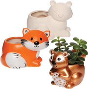 Vasi ceramici per bambini - dipinti e decorati - 3 pezzi - bianchi