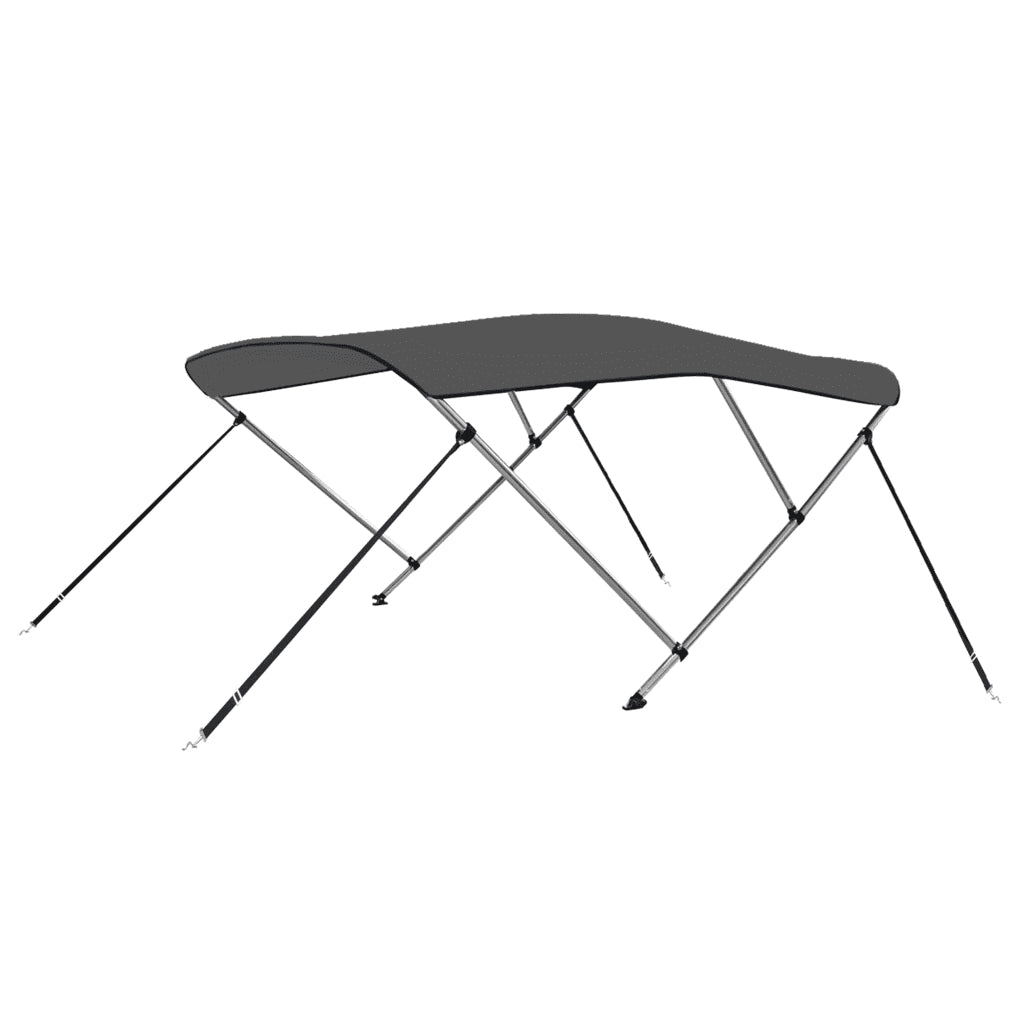 Bimini di Prua con Tendalino a 3 Archi-Tenda da Sole per Bimini di Prua Antracite 183x196x137 cm