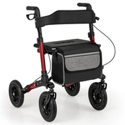 Deambulatore pieghevole fuoristrada 62 x 82 x 81,5-97 cm comfort ergonomico sicurezza migliorata design rosso 20_0011671