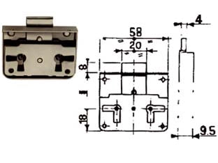 SERRATURA 1/2 SCATOLA DA APPLICARE- - mm.25 - 5 pezzi MRCAS