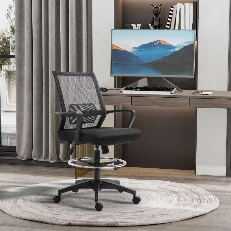 Sedia da ufficio, sedia ergonomica da scrivania con poggiapiedi regolabile, supporto lombare, sedia girevole regolabile in altezza con rivestimento