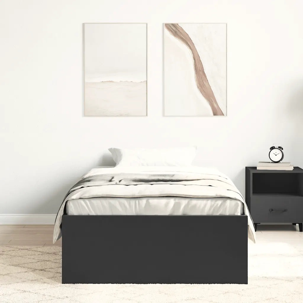 Letto singolo | Letto per adulti | Giroletto Nero 90x190 cm
