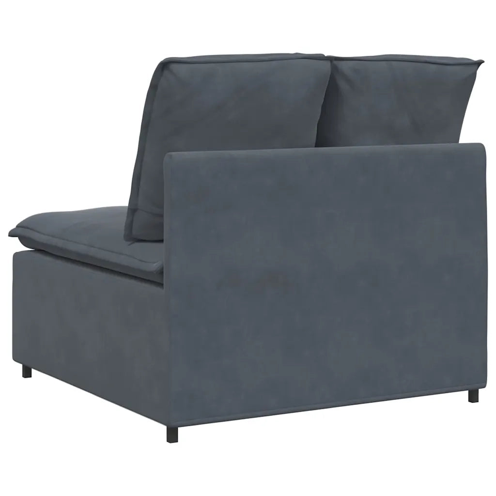 Modulo Centrale Divano Modulare con Cuscini Grigio Scuro 100 cm 212653
