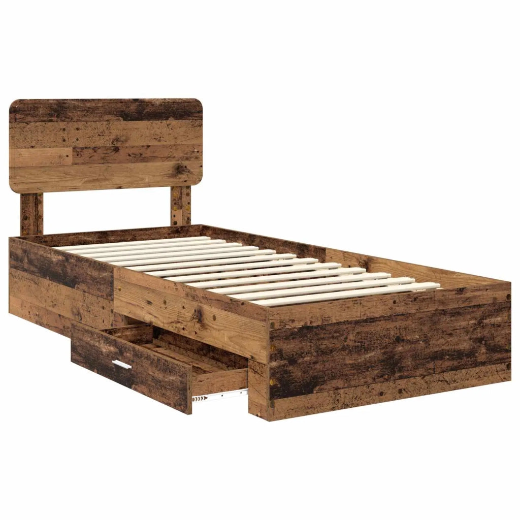 Struttura del letto-Giroletto Legno vecchio 90 x 200 cm Legno multistrato 241113