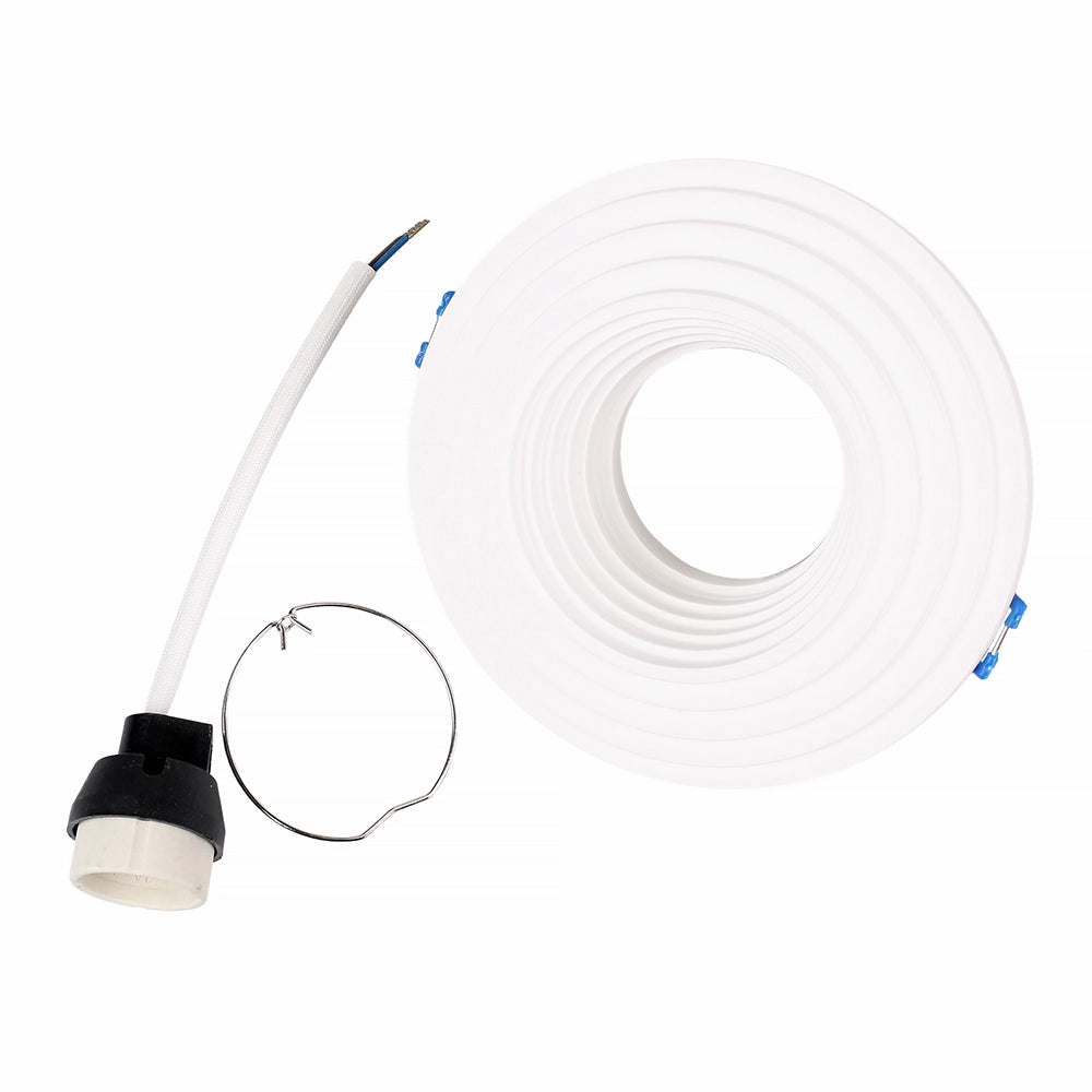 PORTAFARETTO GU10 TONDO DA INCASSO IN GESSO BIANCO VERNICIABILE - DESIGN ELEGANTE PER CONTROSOFFITTI MODERNI