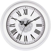 Orologio da Parete da 30cm, Senza Suono, Orologi da Parete Vintage per Salotto, Cucina, Camera da Letto, Casa - Bianco