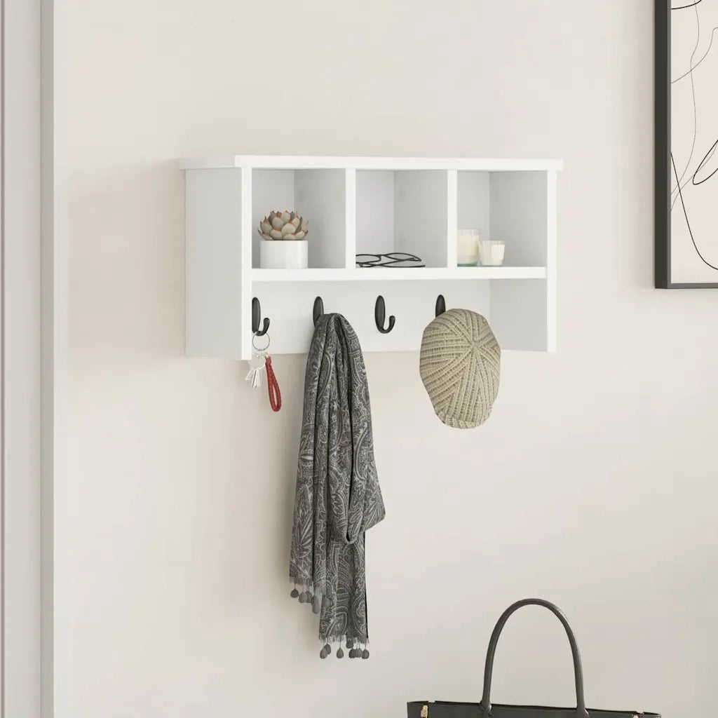 Appendiabiti a muro Bianco 50 x 16 x 26 cm Legno multistrato 874307