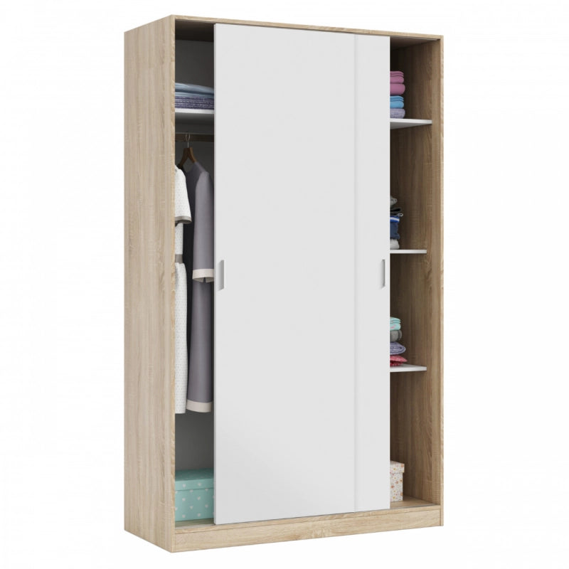 (2c) Armadio 2 Ante Scorrevoli Cm 120 x 50 x 20 Rovere