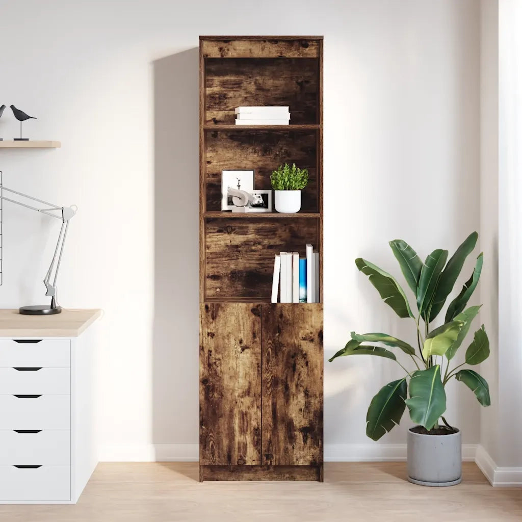 Credenza | Madia | Buffet da pranzo | Armadio da pranzo Rovere Fumo 50x35x180 cm in Legno Multistrato