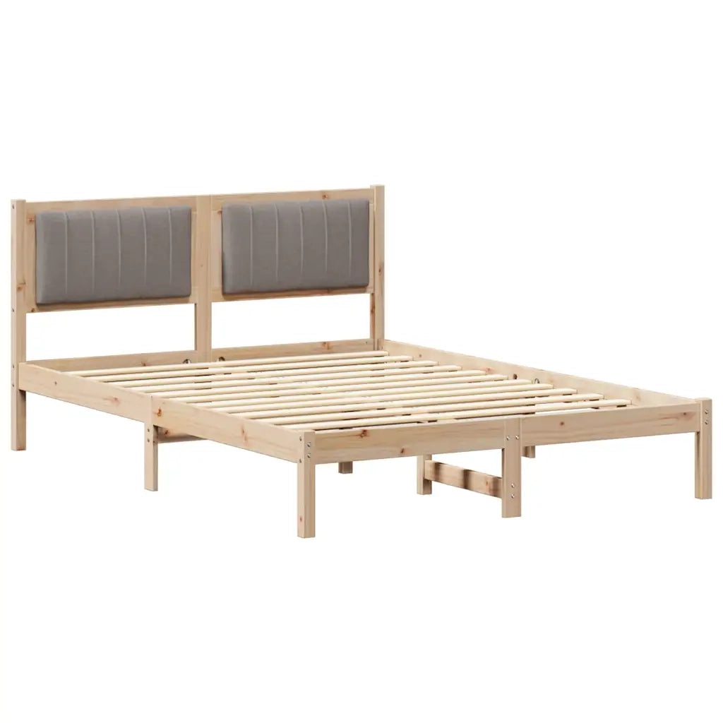 Letto con Testiera Rivestita Talpa 135 x 190 cm Pino massello 878272