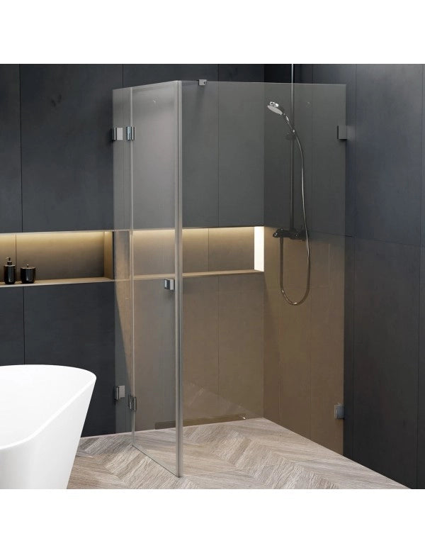 Box doccia angolare destro SCANDIC NXT 203 RIHO 100x80 x200cm con cerniera cromata