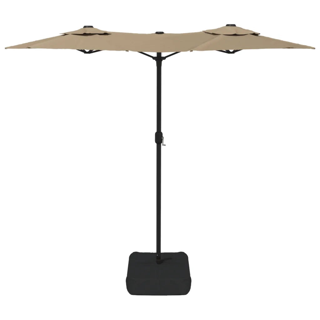 Ombrello | Parasolne a Doppia Testa con LED Tortora 316x145 cm
