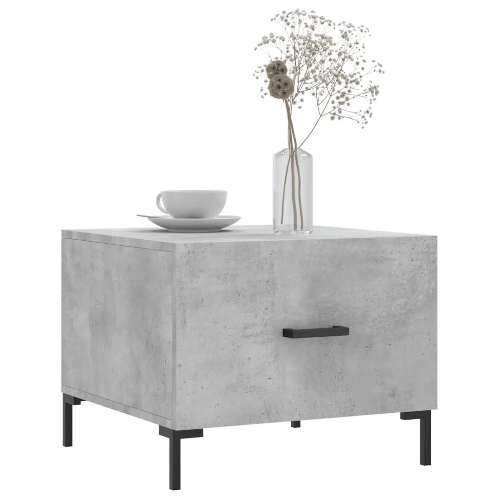 Tavolino Salotto Grigio Cemento 50x50x40 cm Legno Multistrato 829404