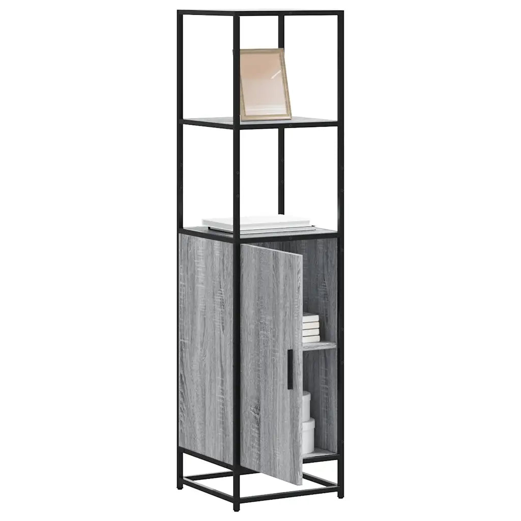 Credenza Grigio Sonoma 35,5x35x139 cm Legno Multistrato Metallo 849047