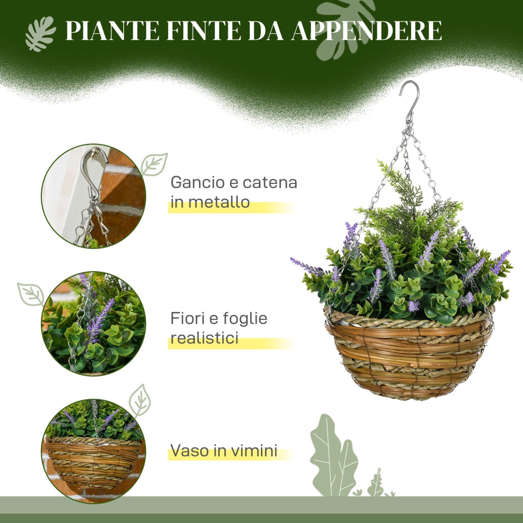 Vasi da fiore appesi artificiali Lisianthus ¨C Minimal ¨C Viola