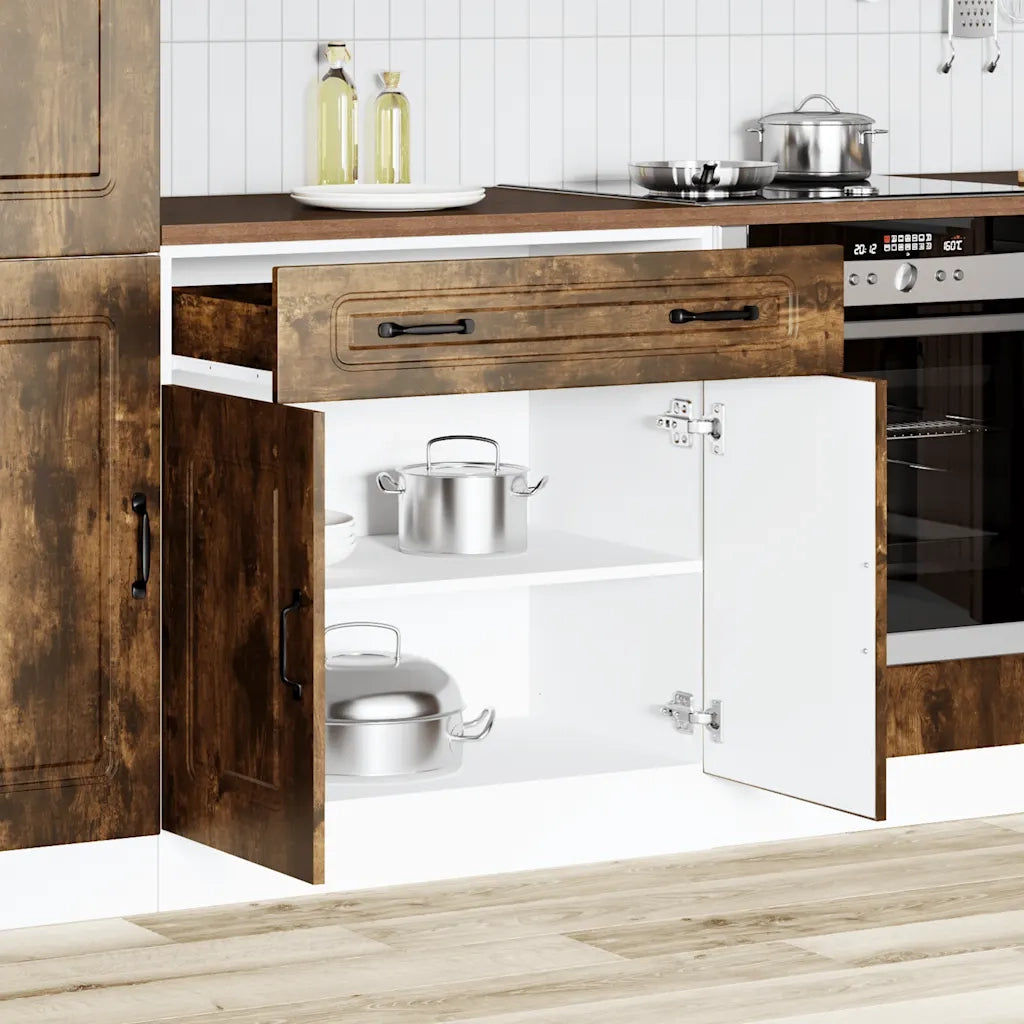 Pensile da cucina | Base da Cucina Kalmar Rovere Fumo in Legno Multistrato