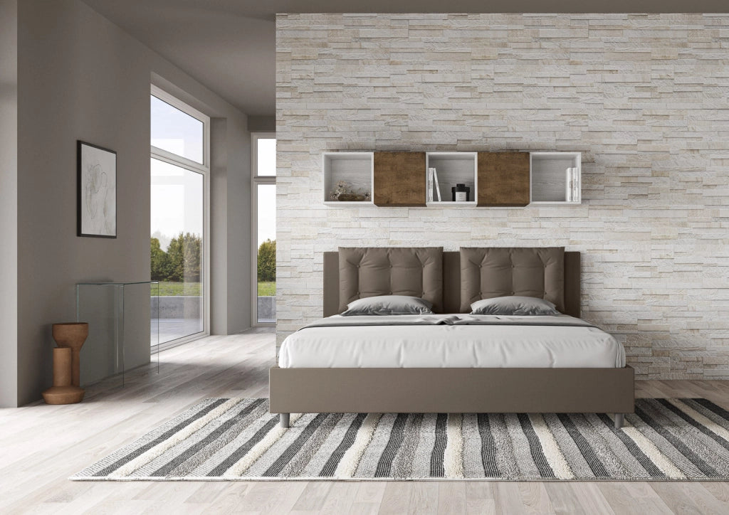Letto Matrimoniale 160x210 cm con Rete Annalisa Cappuccino