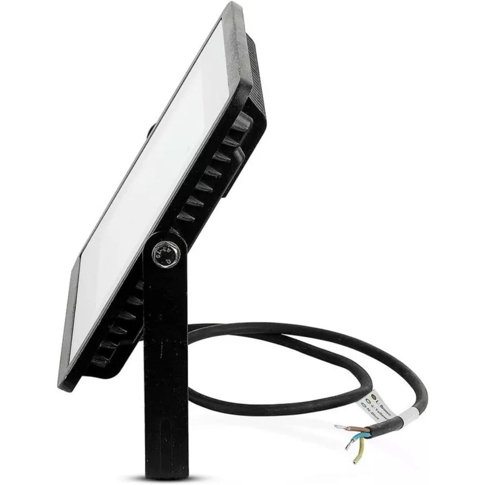 Trade Shop - V-tac Faro Faretto Led Smd 10w 20w 30w 50w 100w Slim Da Esterno Ip65 Colore Nero - -bianco Caldo-30 Watt