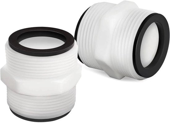 Due pezzi di connettore di slang - Adatto per connettore di corsia Intex - Adattatore di tubo per piscina 38 mm/1,5" , Bianco