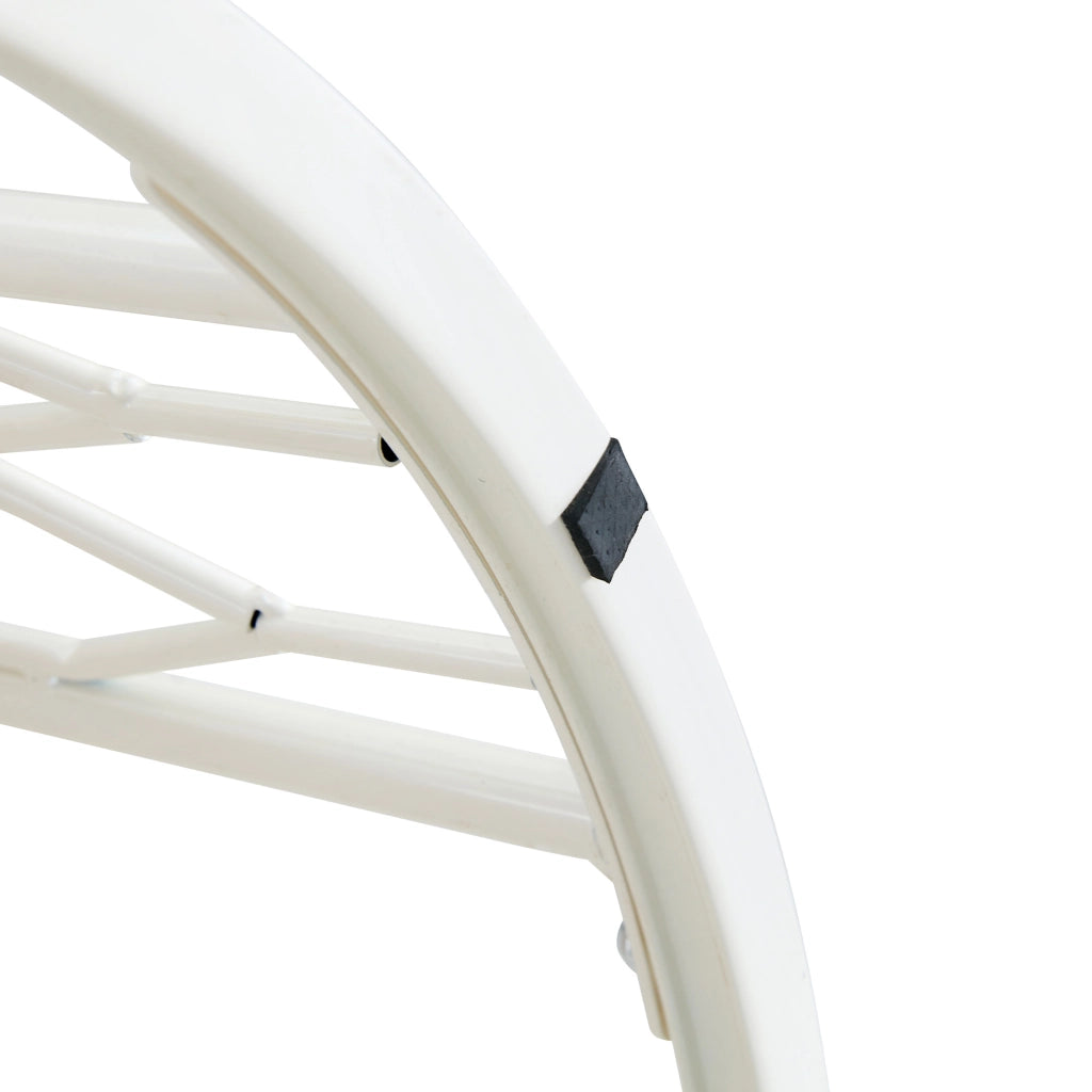 Tavolino rotondo da soggiorno con piano effetto legno e struttura in metallo, ca. 70 cm