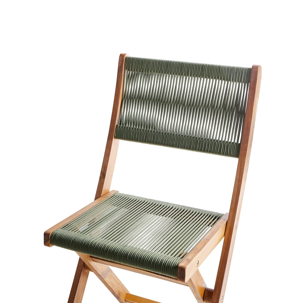 Set da pranzo da giardino Verde Tavolo in legno di acacia 120 x 60 cm 4 sedie da esterno
