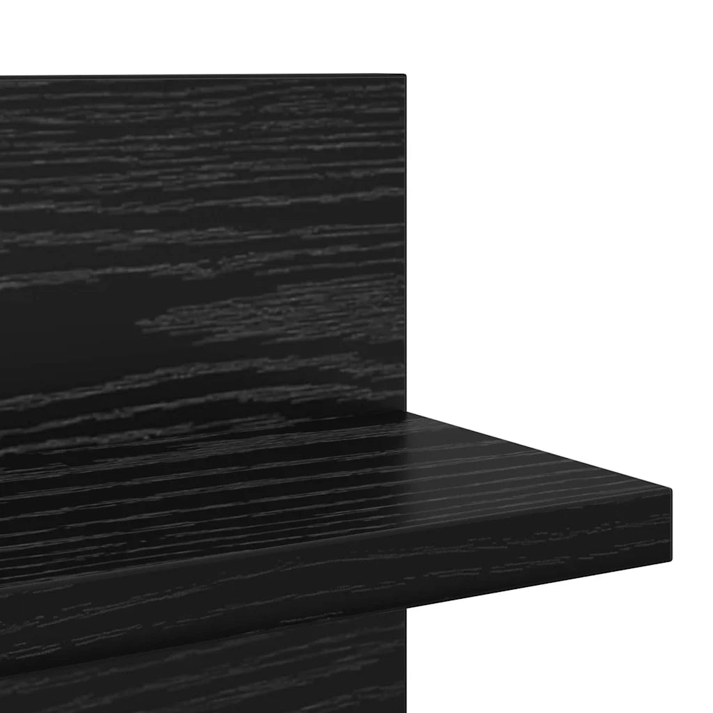 2 pz Scaffale da parete | Ripiano a parete | Mensola a parete Rovere Nero 80 x 11,5 x 18 cm