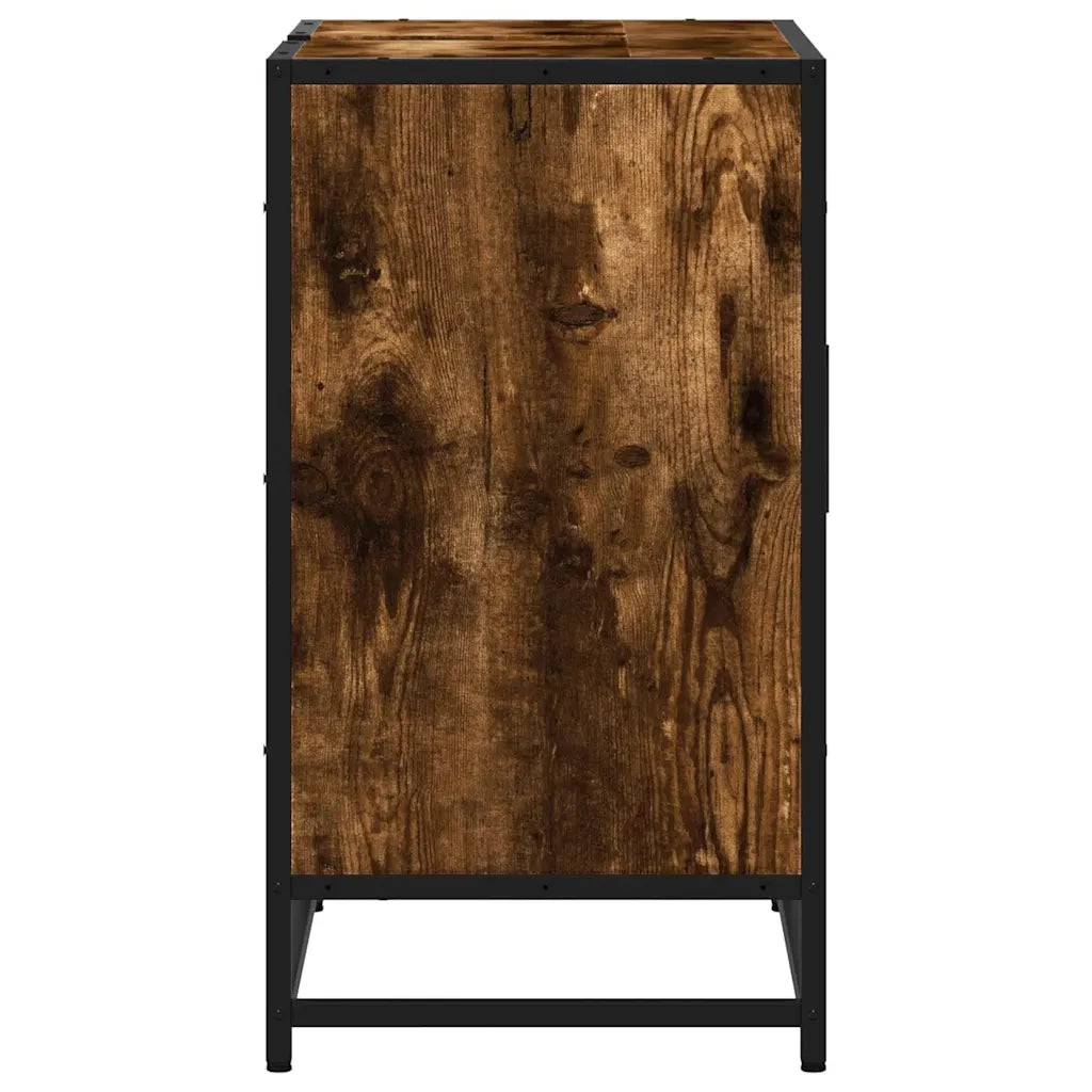 Mobile Lavabo Bagno-Armadietto da bagno Rovere Fumo 65x33x60 cm Legno Multistrato 380698
