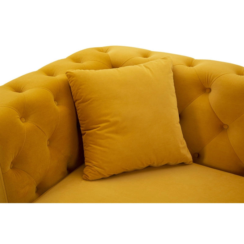 Divano Emy Senape Con Cuscini cm 162x83x76