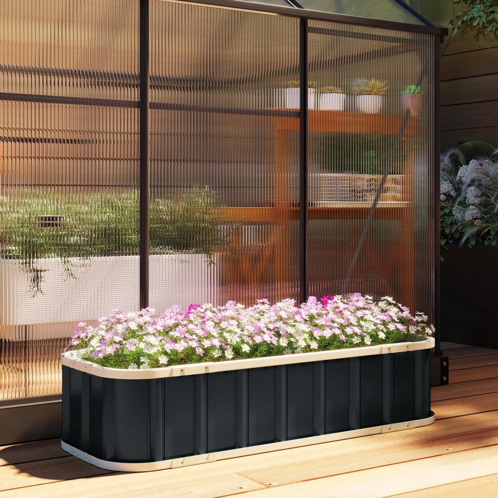 Hochbeet in Acciaio ¨C zephmum ¨C Grigio Scuro 136x52x31 cm
